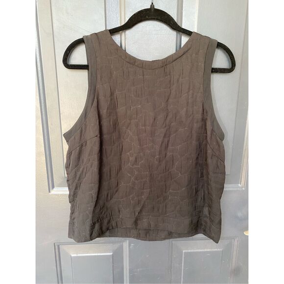 Search for Sanity Black Crinkle Tank, Silk Blend Blouse, Size Large - Picture 3 of 9
